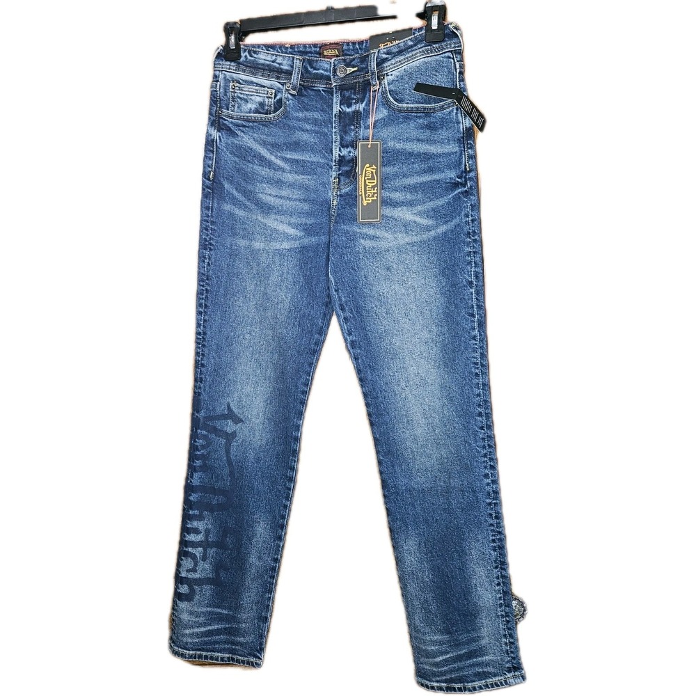Von Dutch Originals Straight Leg Jeans 30x31 McBling Y2K Vintage NWT USA